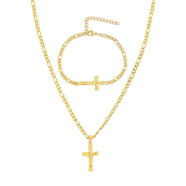 1.1 Height Jewel Tie 14k Gold Solid Polished Thin Small Cross Pendant Charm 